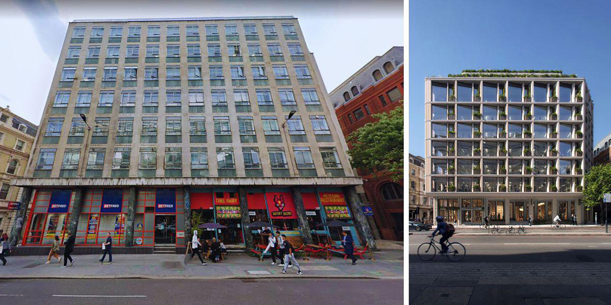 Before and after of 10 Fleet Street