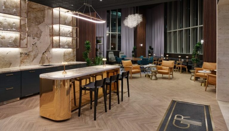 Tenant lounge reborn from vacant retail space