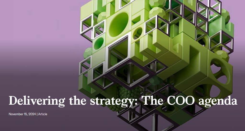 Delivering the strategy: The COO agenda