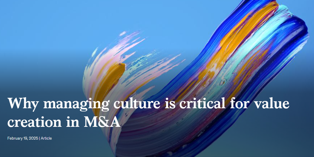 Why managing culture is critical for value creation in M&A