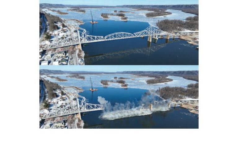 Mississippi River Bridge Implosion Clears Way for New Iowa-Wisconsin Crossing