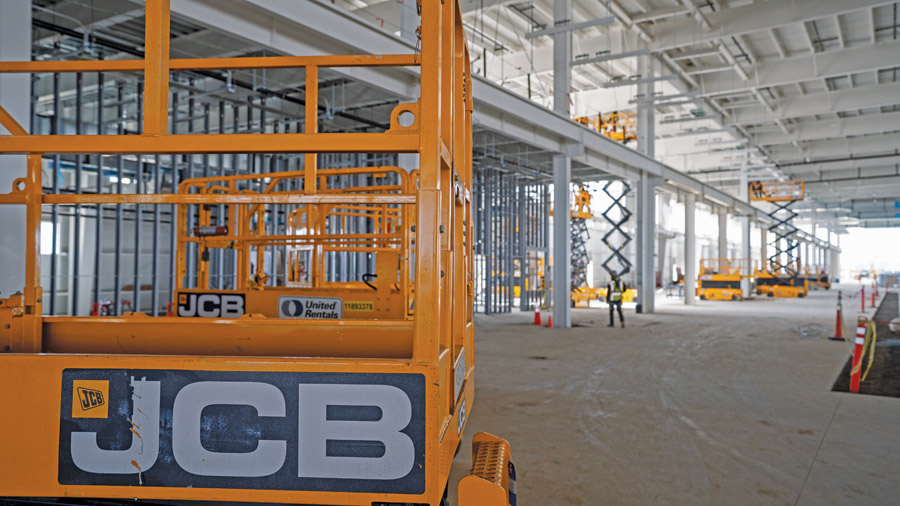 Crews advance interior work