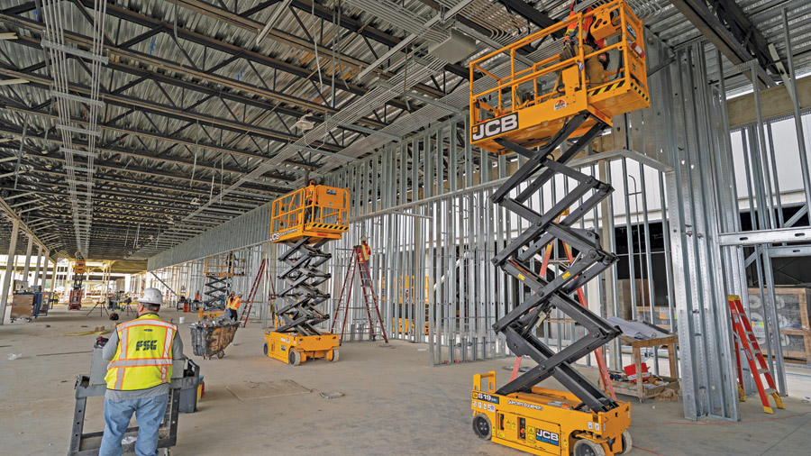 exposed steel beams